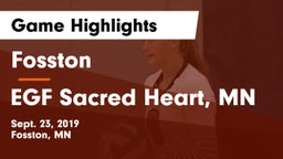 Fosston  vs EGF Sacred Heart, MN Game Highlights - Sept. 23, 2019