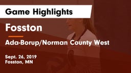 Fosston  vs Ada-Borup/Norman County West Game Highlights - Sept. 26, 2019