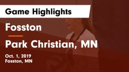 Fosston  vs Park Christian, MN Game Highlights - Oct. 1, 2019