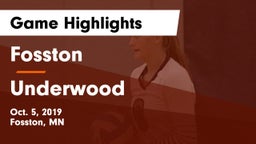 Fosston  vs Underwood  Game Highlights - Oct. 5, 2019