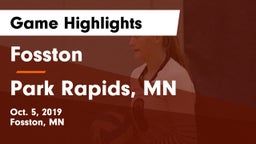 Fosston  vs Park Rapids, MN Game Highlights - Oct. 5, 2019
