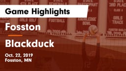 Fosston  vs Blackduck  Game Highlights - Oct. 22, 2019