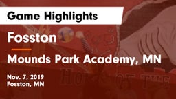 Fosston  vs Mounds Park Academy, MN Game Highlights - Nov. 7, 2019