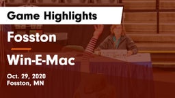 Fosston  vs Win-E-Mac Game Highlights - Oct. 29, 2020