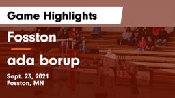 Fosston  vs ada borup Game Highlights - Sept. 23, 2021