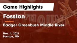 Fosston  vs Badger Greenbush Middle River Game Highlights - Nov. 1, 2021