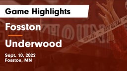 Fosston  vs Underwood  Game Highlights - Sept. 10, 2022