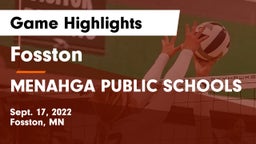 Fosston  vs MENAHGA PUBLIC SCHOOLS Game Highlights - Sept. 17, 2022