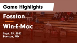 Fosston  vs Win-E-Mac  Game Highlights - Sept. 29, 2022
