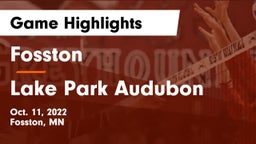Fosston  vs Lake Park Audubon  Game Highlights - Oct. 11, 2022