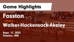 Fosston  vs Walker-Hackensack-Akeley  Game Highlights - Sept. 17, 2022
