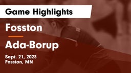 Fosston  vs Ada-Borup Game Highlights - Sept. 21, 2023