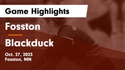 Fosston  vs Blackduck  Game Highlights - Oct. 27, 2023