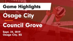 Osage City  vs Council Grove  Game Highlights - Sept. 24, 2019