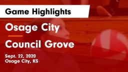 Osage City  vs Council Grove  Game Highlights - Sept. 22, 2020