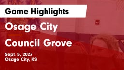 Osage City  vs Council Grove  Game Highlights - Sept. 5, 2023