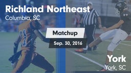 Matchup: Richland Northeast vs. York  2016