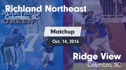 Matchup: Richland Northeast vs. Ridge View  2016