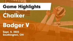 Chalker  vs Badger V Game Highlights - Sept. 8, 2022