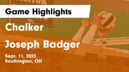 Chalker  vs Joseph Badger  Game Highlights - Sept. 11, 2023