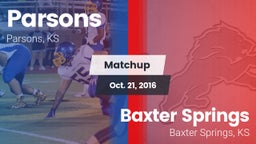 Matchup: Parsons vs. Baxter Springs   2016