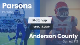 Matchup: Parsons vs. Anderson County  2019