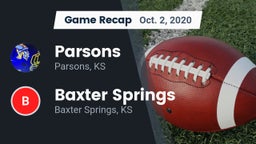 Recap: Parsons  vs. Baxter Springs   2020