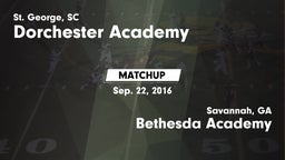Matchup: Dorchester Academy vs. Bethesda Academy 2016
