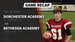 Recap: Dorchester Academy  vs. Bethesda Academy 2016