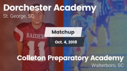 Matchup: Dorchester Academy vs. Colleton Preparatory Academy 2018