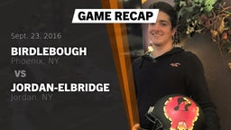 Recap: Birdlebough  vs. Jordan-Elbridge  2016