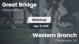 Matchup: Great Bridge vs. Western Branch  2016