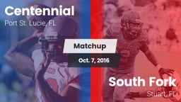 Matchup: Centennial vs. South Fork  2016