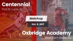 Matchup: Centennial vs. Oxbridge Academy 2017