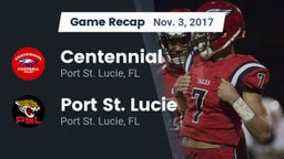 Recap: Centennial  vs. Port St. Lucie  2017