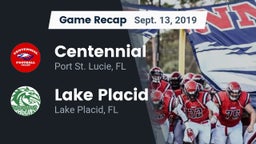 Recap: Centennial  vs. Lake Placid  2019