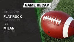 Recap: Flat Rock  vs. Milan  2016
