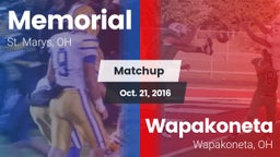 Matchup: Memorial vs. Wapakoneta  2016