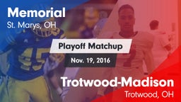 Matchup: Memorial vs. Trotwood-Madison  2016