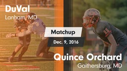 Matchup: DuVal vs. Quince Orchard  2016