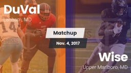 Matchup: DuVal vs. Wise  2017