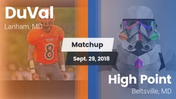 Matchup: DuVal vs. High Point  2018