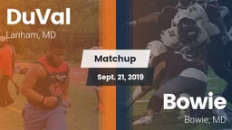 Matchup: DuVal vs. Bowie  2019