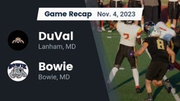 Recap: DuVal  vs. Bowie  2023