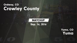 Matchup: Crowley County vs. Yuma  2016