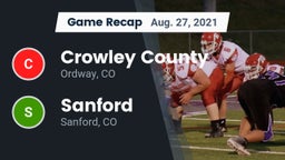 Recap: Crowley County  vs. Sanford  2021