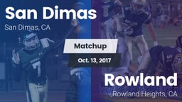 Matchup: San Dimas High vs. Rowland  2017