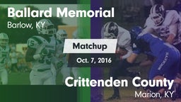 Matchup: Ballard Memorial vs. Crittenden County  2016