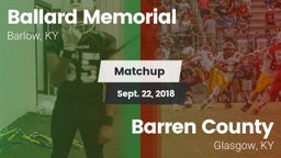 Matchup: Ballard Memorial vs. Barren County  2018