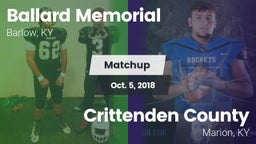 Matchup: Ballard Memorial vs. Crittenden County  2018